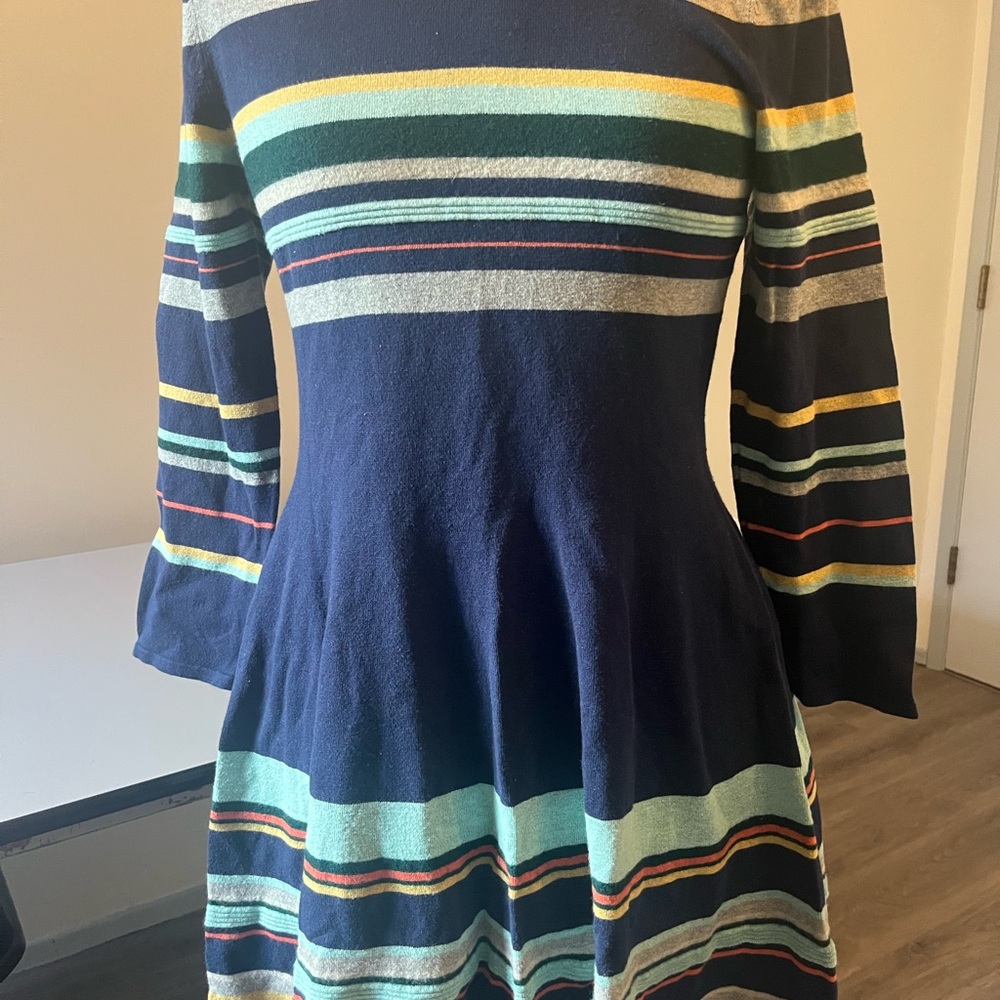 Navy Striped Knit Dress Anthropologie